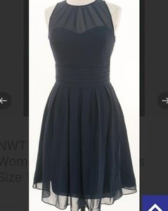 { Bill Levkoff }Navy Blue Chiffon Cocktail Dress